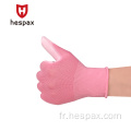 Gants de travail enduit de polyester rose hespax